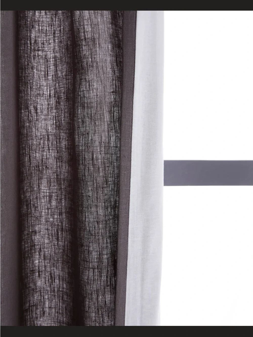 Quince European Linen Curtain -Set 48x84 - Storm